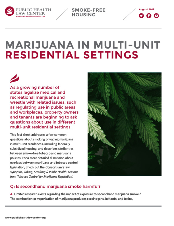 Marijuana in Multi-Unit Residential Setting