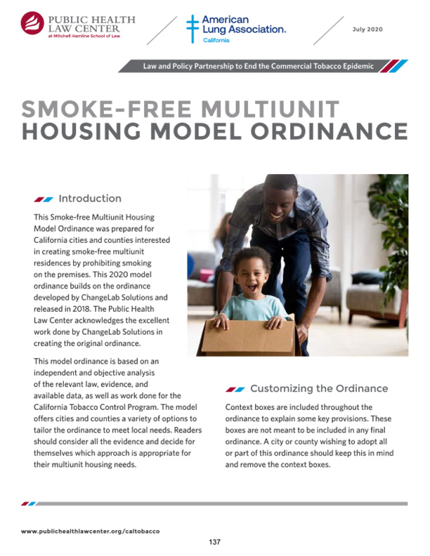 Smoke-Free MultiUnit Housing Model Ordinance